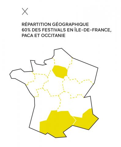 Répartition géographique des festivals en France Répartition géographique des festivals en France